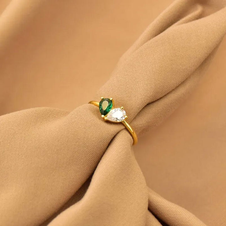 Custom Heart Birthstone Ring - Canvasgiftco