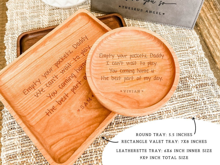 Custom Leather Catchall Personalized Valet Tray for Men - Canvasgiftco