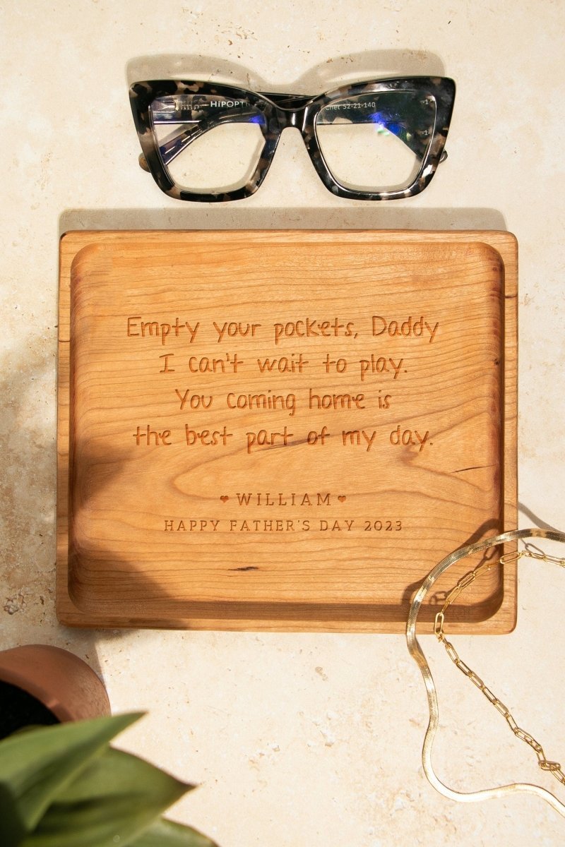 Custom Leather Catchall Personalized Valet Tray for Men - Canvasgiftco