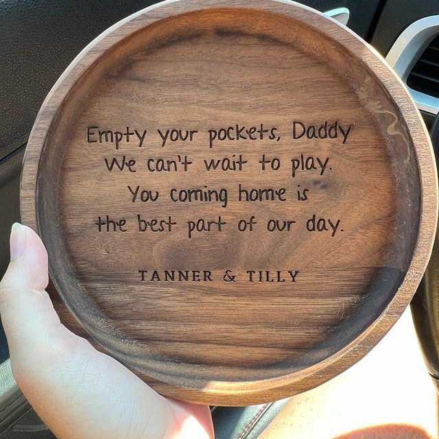 Custom Leather Catchall Personalized Valet Tray for Men - Canvasgiftco