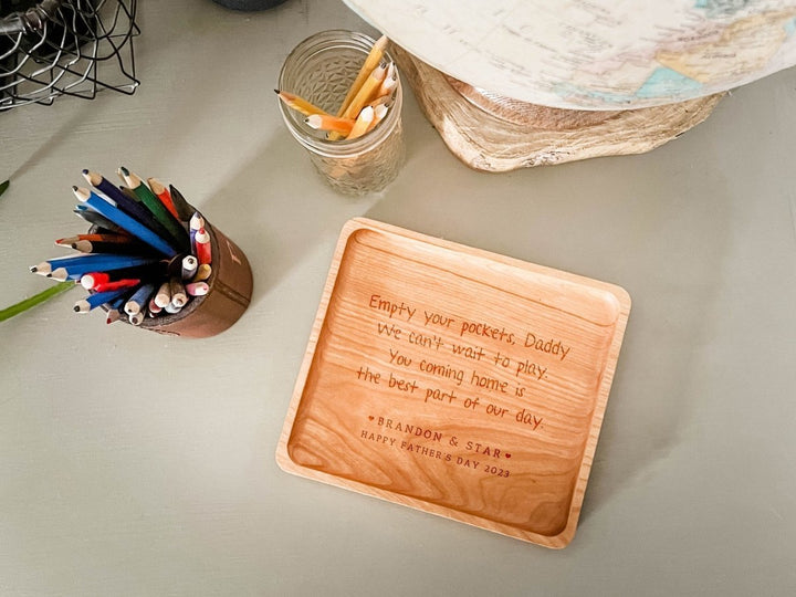 Custom Leather Catchall Personalized Valet Tray for Men - Canvasgiftco