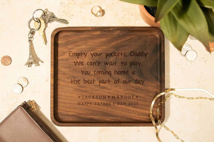 Custom Leather Catchall Personalized Valet Tray for Men - Canvasgiftco