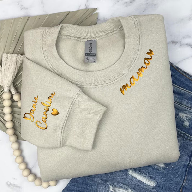 Custom Mom Puff Sleeve Sweatshirt - Canvasgiftco