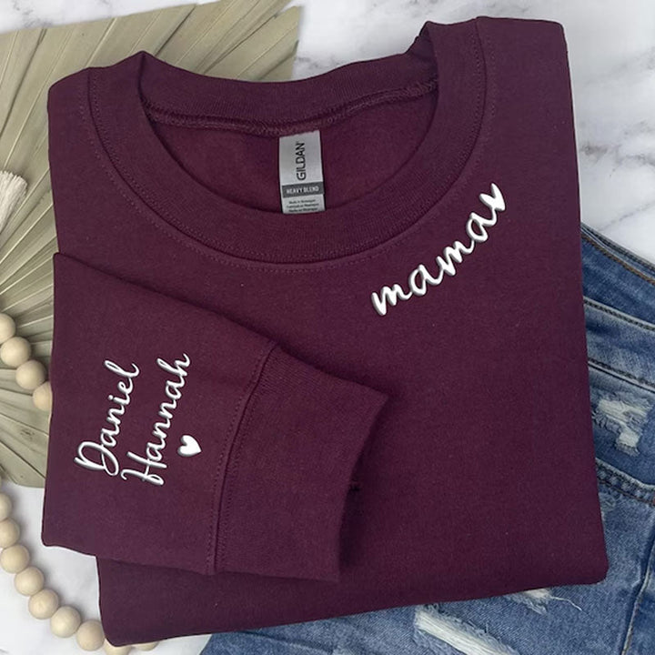Custom Mom Puff Sleeve Sweatshirt - Canvasgiftco