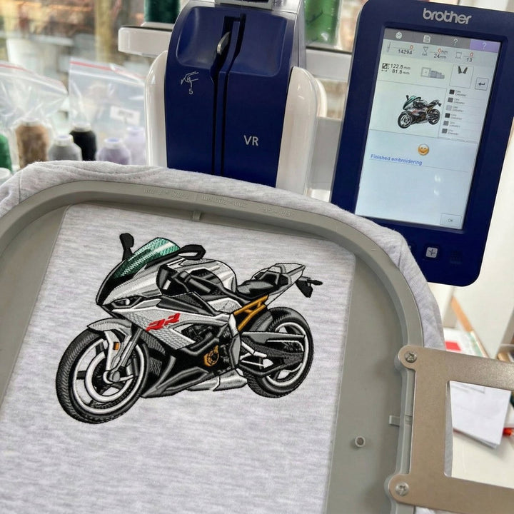 Custom Motorcycle Embroidered Hoodie – Front or Back Design Biker Hoodie 🏍️🧵 - Canvasgiftco