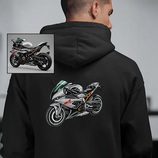 Custom Motorcycle Embroidered Hoodie – Front or Back Design Biker Hoodie 🏍️🧵 - Canvasgiftco