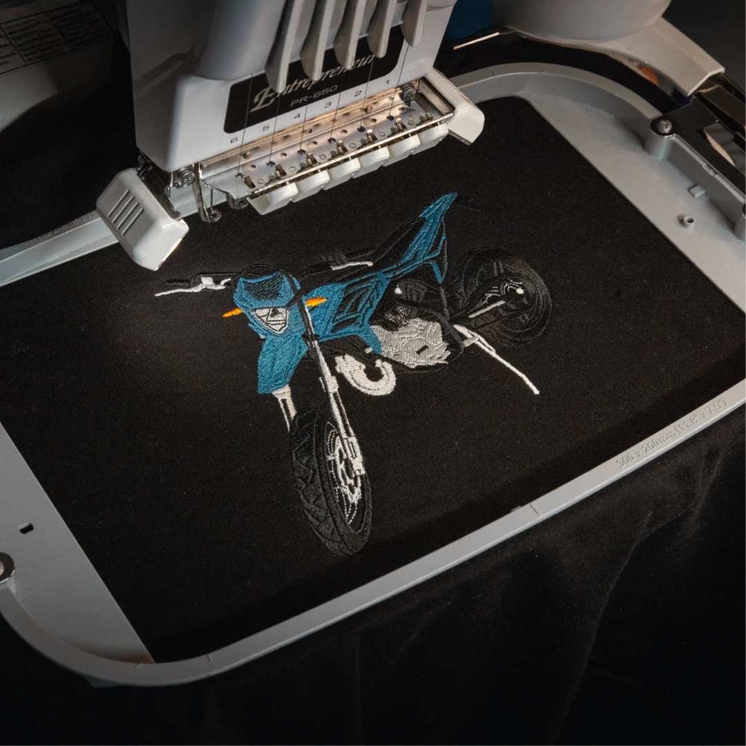 Custom Motorcycle Embroidered Hoodie – Front or Back Design Biker Hoodie 🏍️🧵 - Canvasgiftco