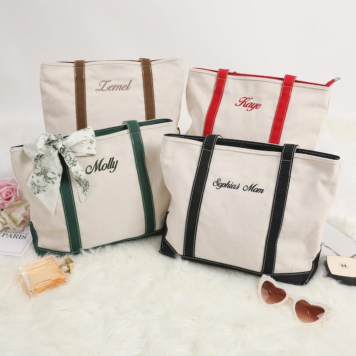 Custom Name Canvas Tote Bag - Canvasgiftco