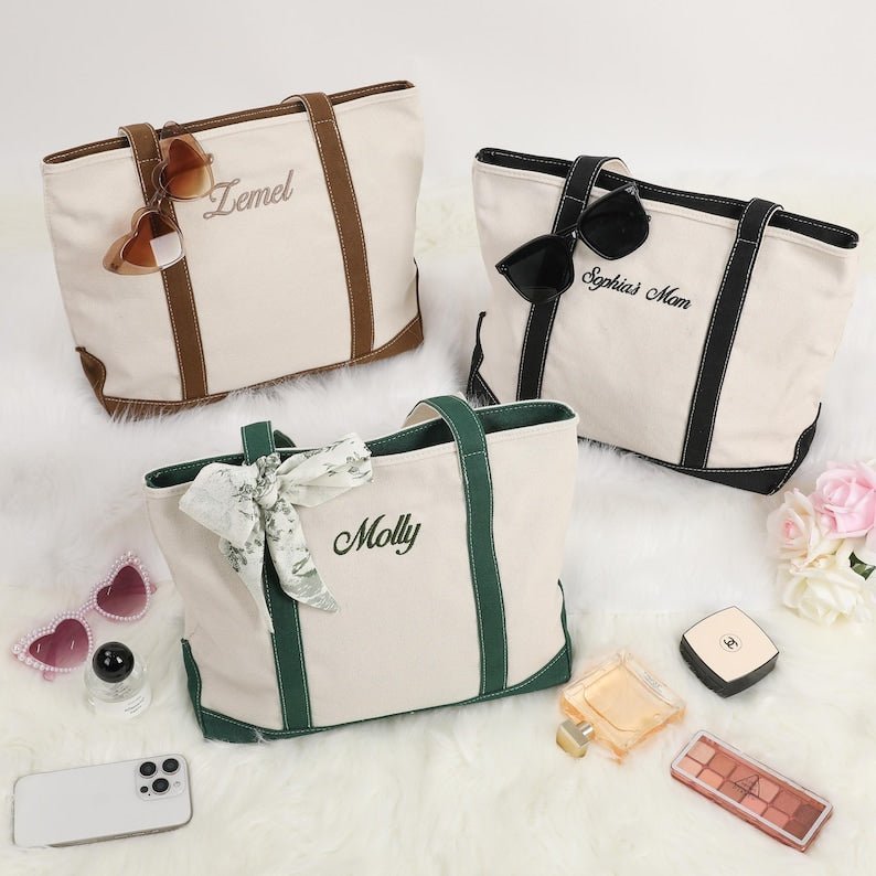Custom Name Canvas Tote Bag - Canvasgiftco