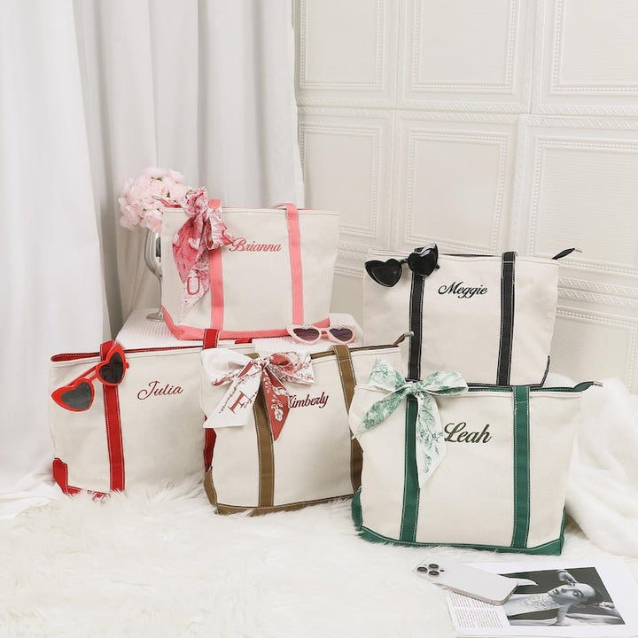 Custom Name Canvas Tote Bag - Canvasgiftco