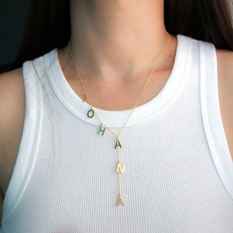 Custom Name Lariat Necklace - Canvasgiftco