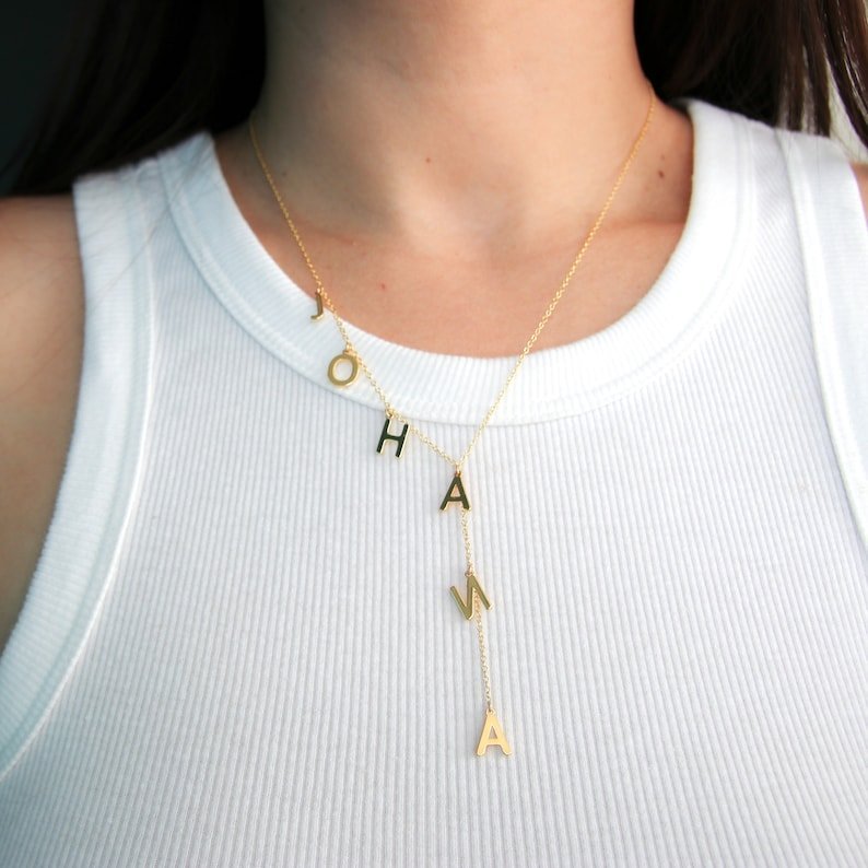 Custom Name Lariat Necklace - Canvasgiftco