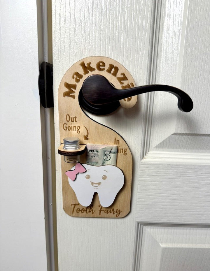 Custom Name Tooth Holder with Jar and Money Slot - Tooth Fairy Gift for Kids - Canvasgiftco