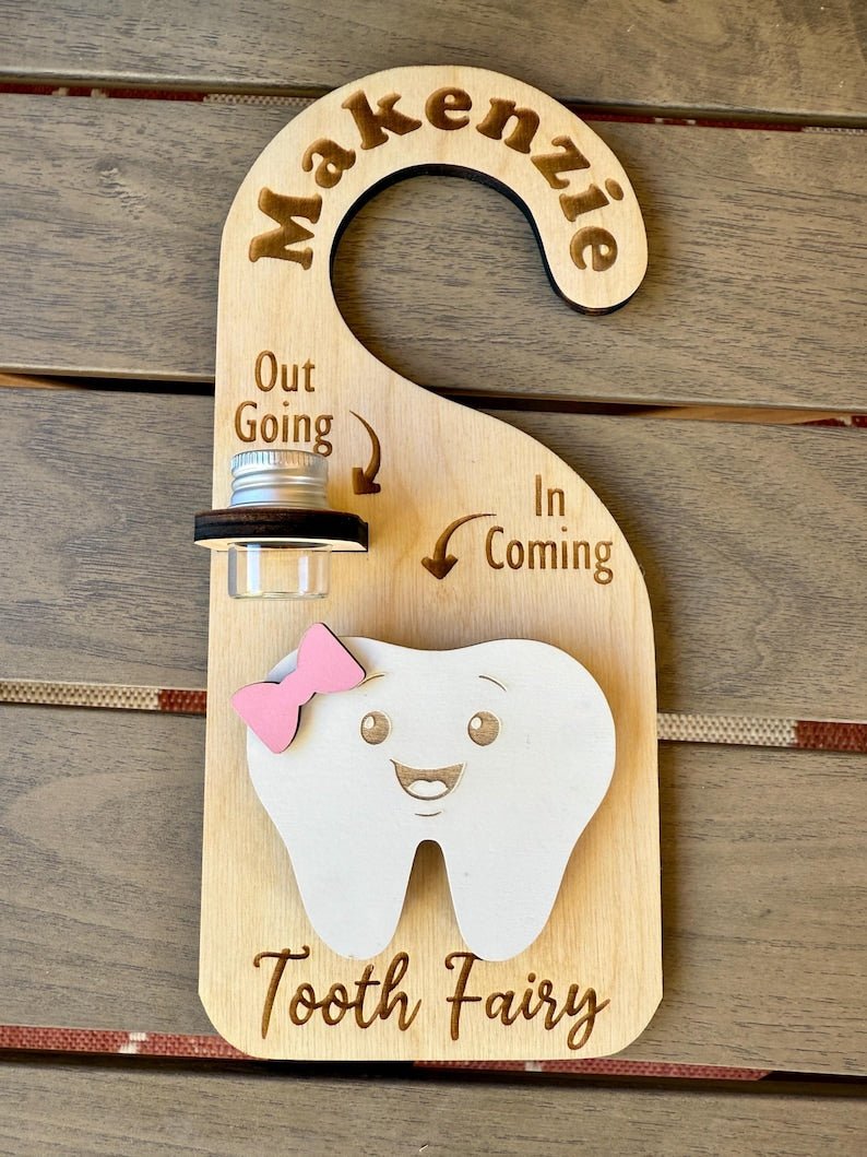 Custom Name Tooth Holder with Jar and Money Slot - Tooth Fairy Gift for Kids - Canvasgiftco