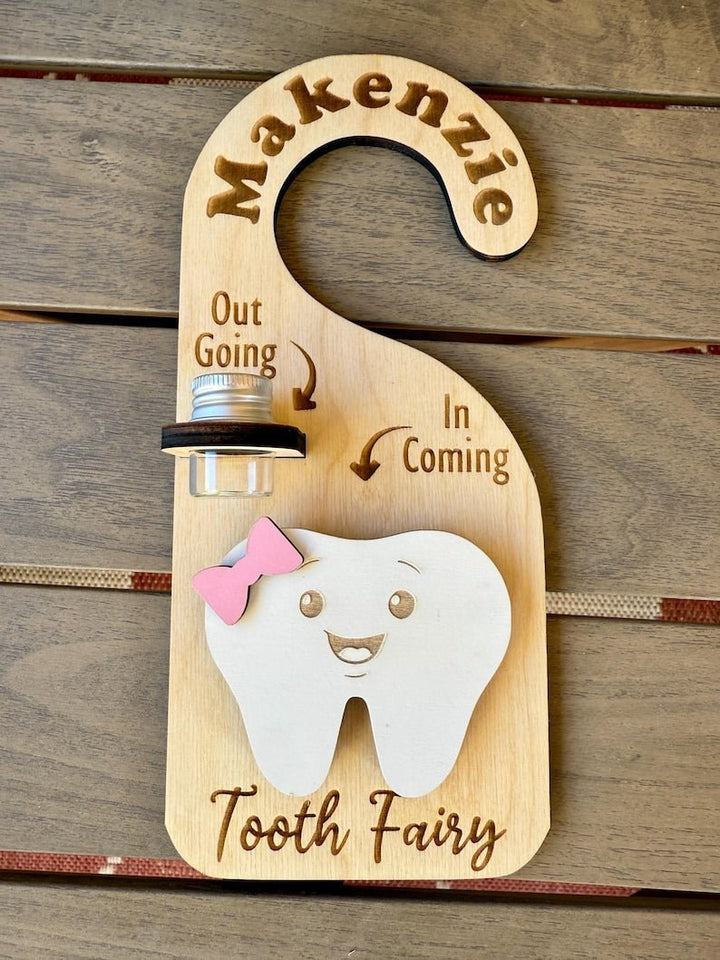 Custom Name Tooth Holder with Jar and Money Slot - Tooth Fairy Gift for Kids - Canvasgiftco