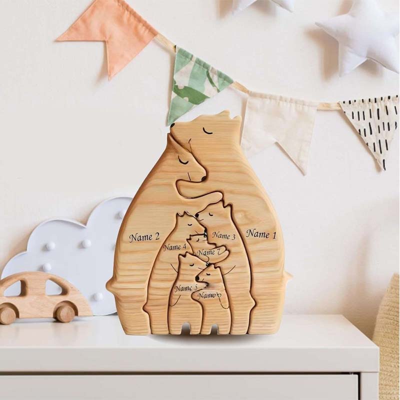 Custom Personalized Family Bear Jigsaw Puzzle - Canvasgiftco