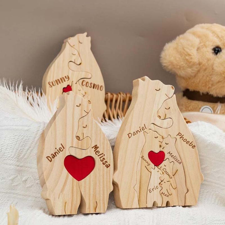 Custom Personalized Family Bear Jigsaw Puzzle - Canvasgiftco