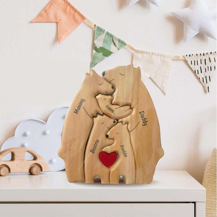 Custom Personalized Family Bear Jigsaw Puzzle - Canvasgiftco