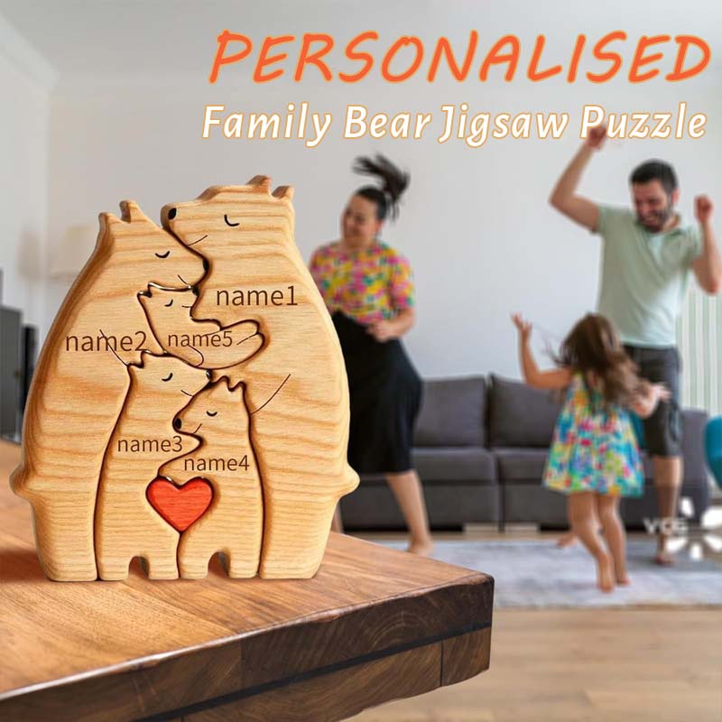 Custom Personalized Family Bear Jigsaw Puzzle - Canvasgiftco
