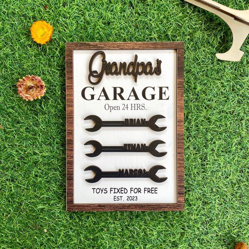 Custom Personalized Garage Wooden Sign - Father's Day Gift - Canvasgiftco