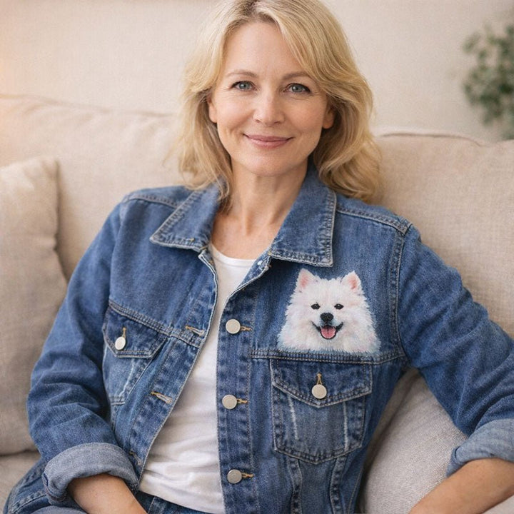 Custom Pet Portrait Denim Jacket - Canvasgiftco
