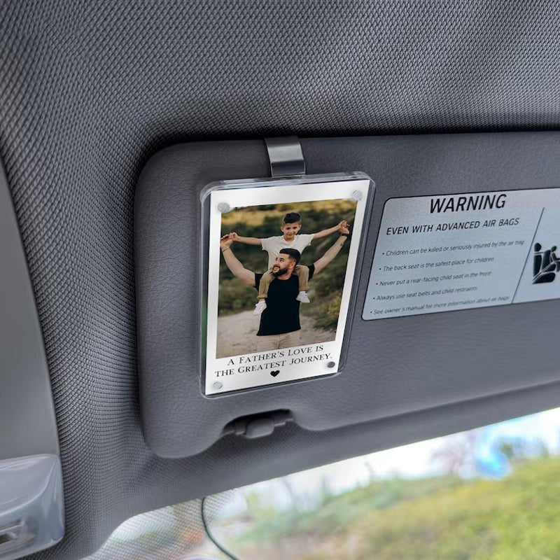 Custom Photo Car Visor Clip Father's Day Gift Unique Gift Souvenir for Dad - Canvasgiftco