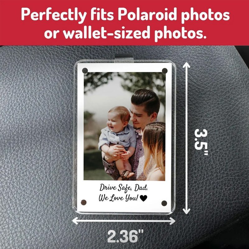 Custom Photo Car Visor Clip Father's Day Gift Unique Gift Souvenir for Dad - Canvasgiftco