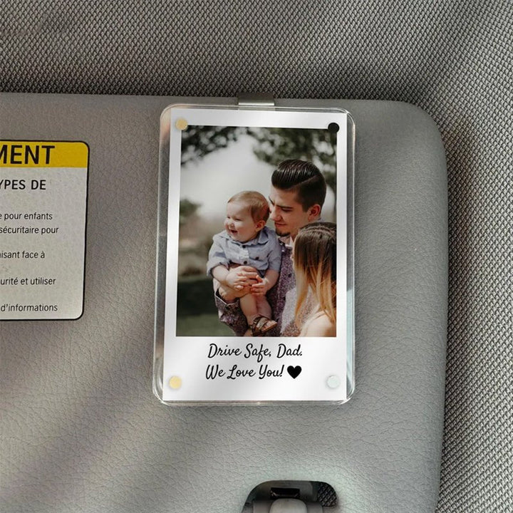 Custom Photo Car Visor Clip Father's Day Gift Unique Gift Souvenir for Dad - Canvasgiftco