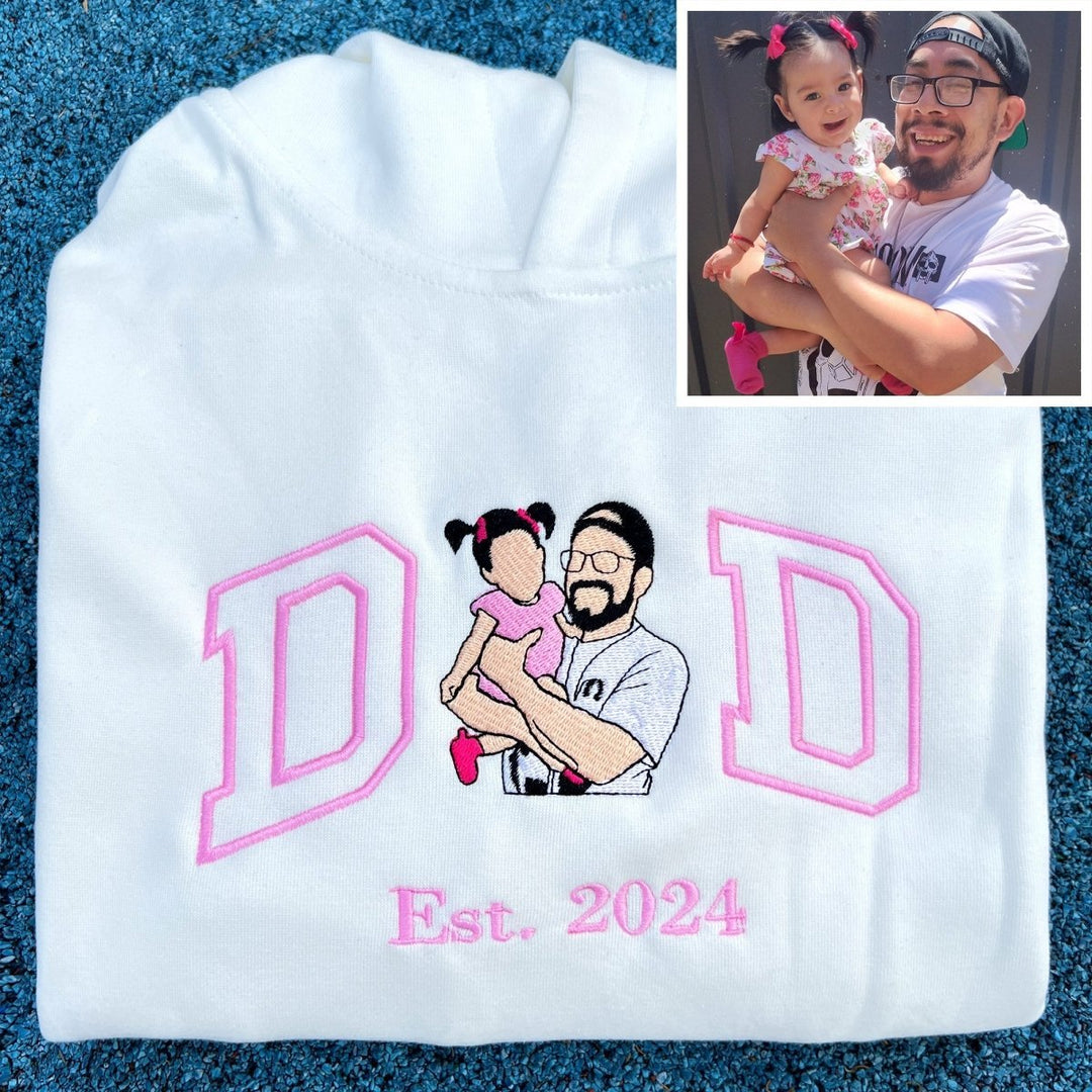 Custom Photo Embroidered Sweatshirt for DAD - Canvasgiftco