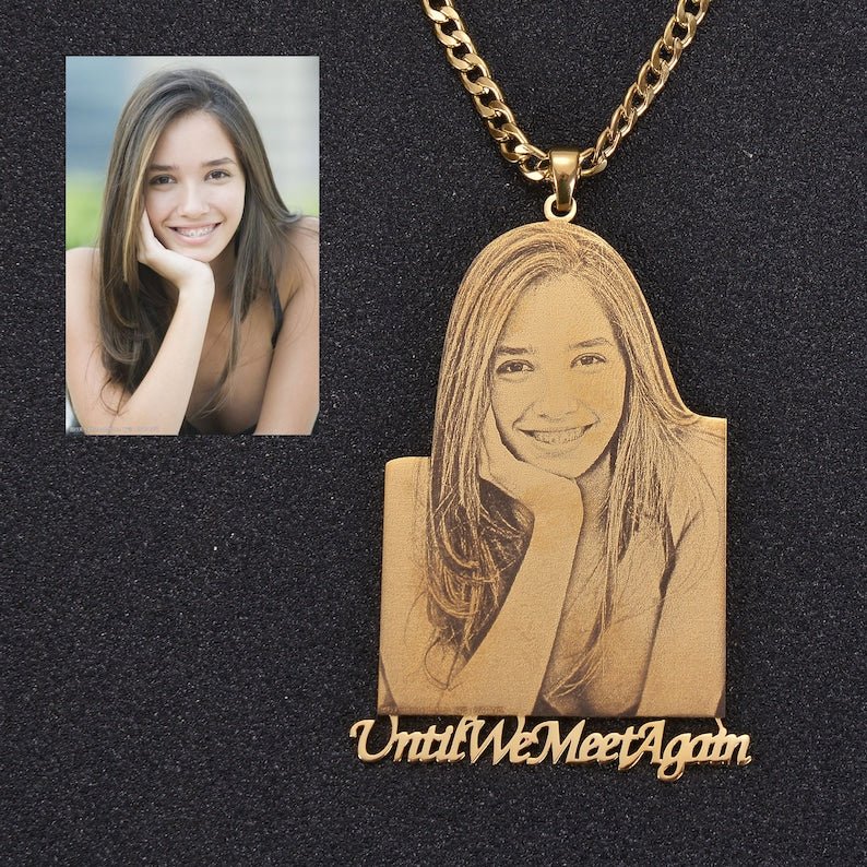 Custom Photo Engraved Pendant Necklace - Canvasgiftco