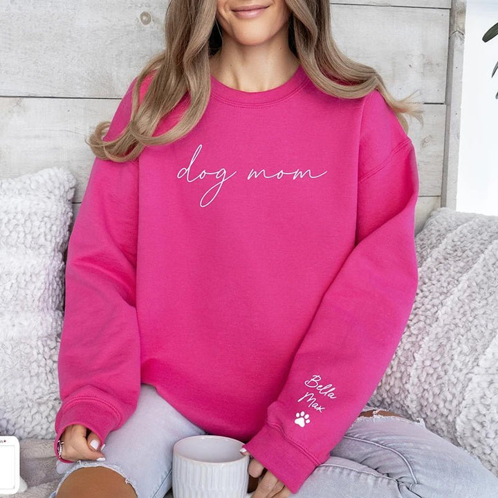 Custom Puff Print Sweatshirt Est Year with Kids Names on Sleeve - Canvasgiftco