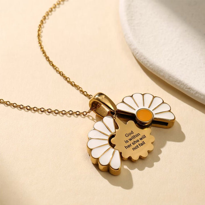 Customizable Daisy Locket Necklace - Canvasgiftco