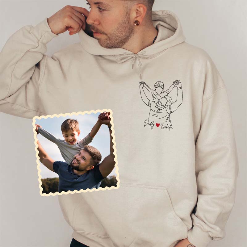 Customize Dad sweatshirt portrait with photo - Canvasgiftco