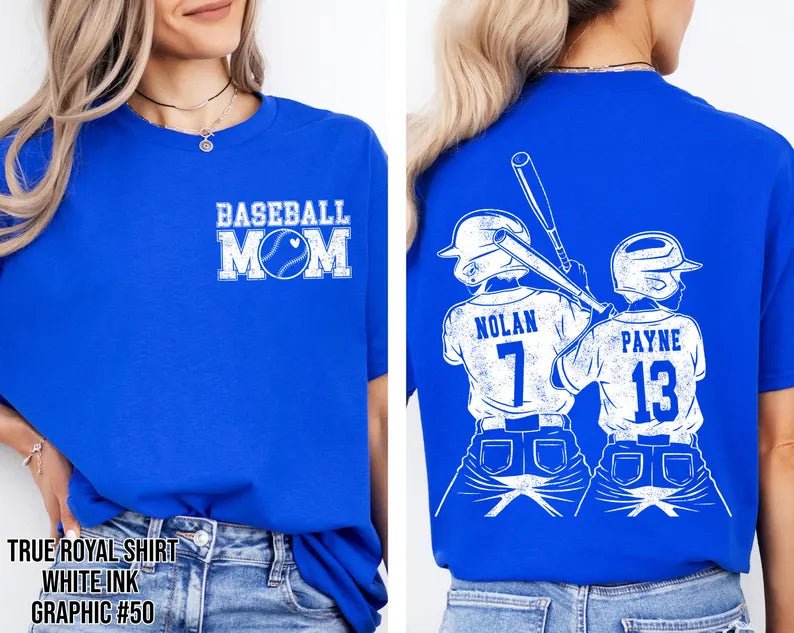 Customized Baseball Mom Shirt – Player Graphic, Your Name & Number - Canvasgiftco