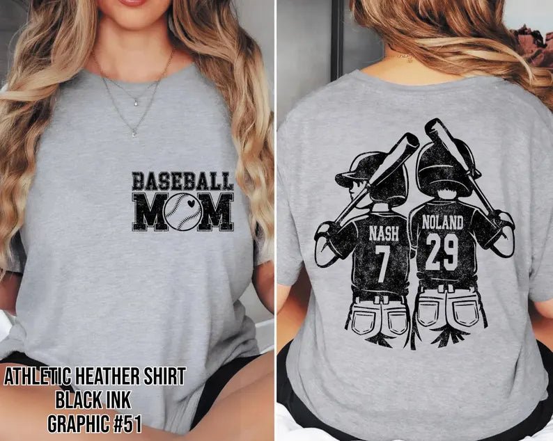Customized Baseball Mom Shirt – Player Graphic, Your Name & Number - Canvasgiftco