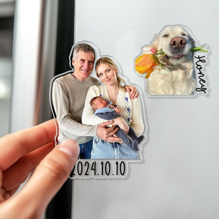 Customized Family Photo Fridge Magnet Father's Day Gift - Canvasgiftco