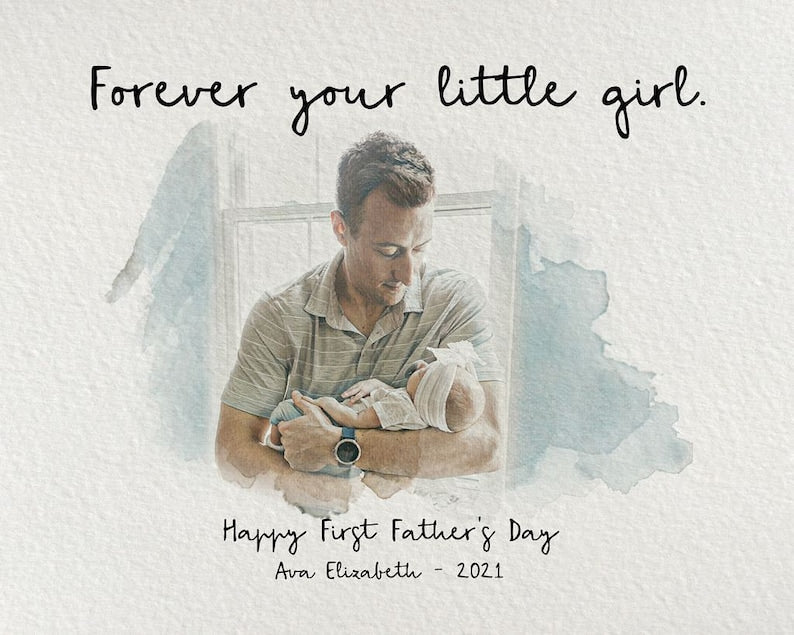 Customized Father's Day Photo Frame Gift from Wife And Daughter - Canvasgiftco