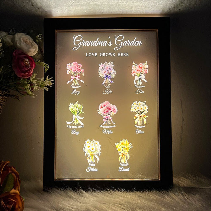 Customized LED Light Birth Month Flower Bouquet - Canvasgiftco
