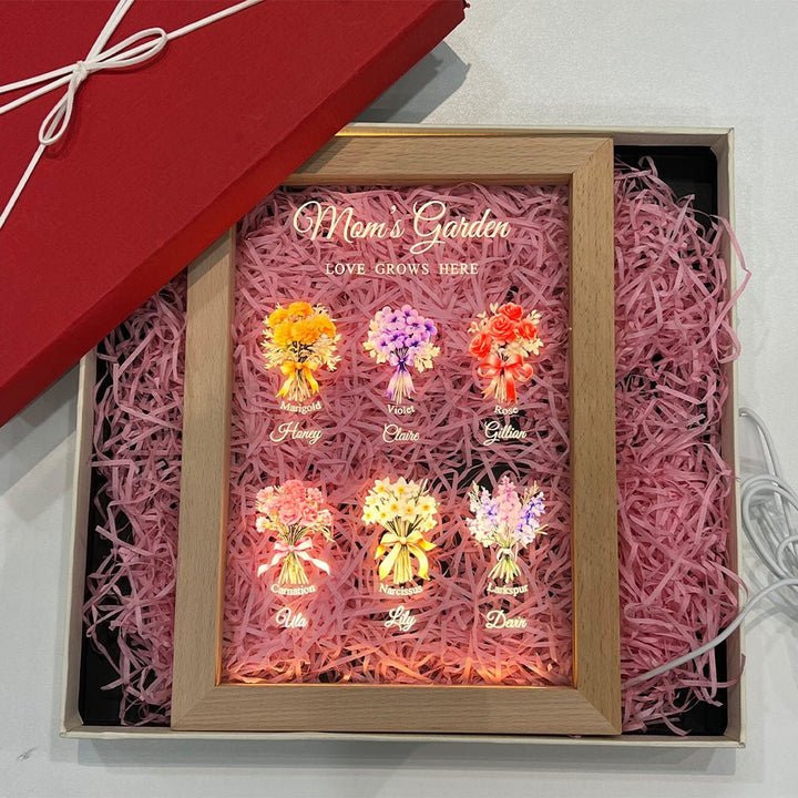 Customized LED Light Birth Month Flower Bouquet - Canvasgiftco