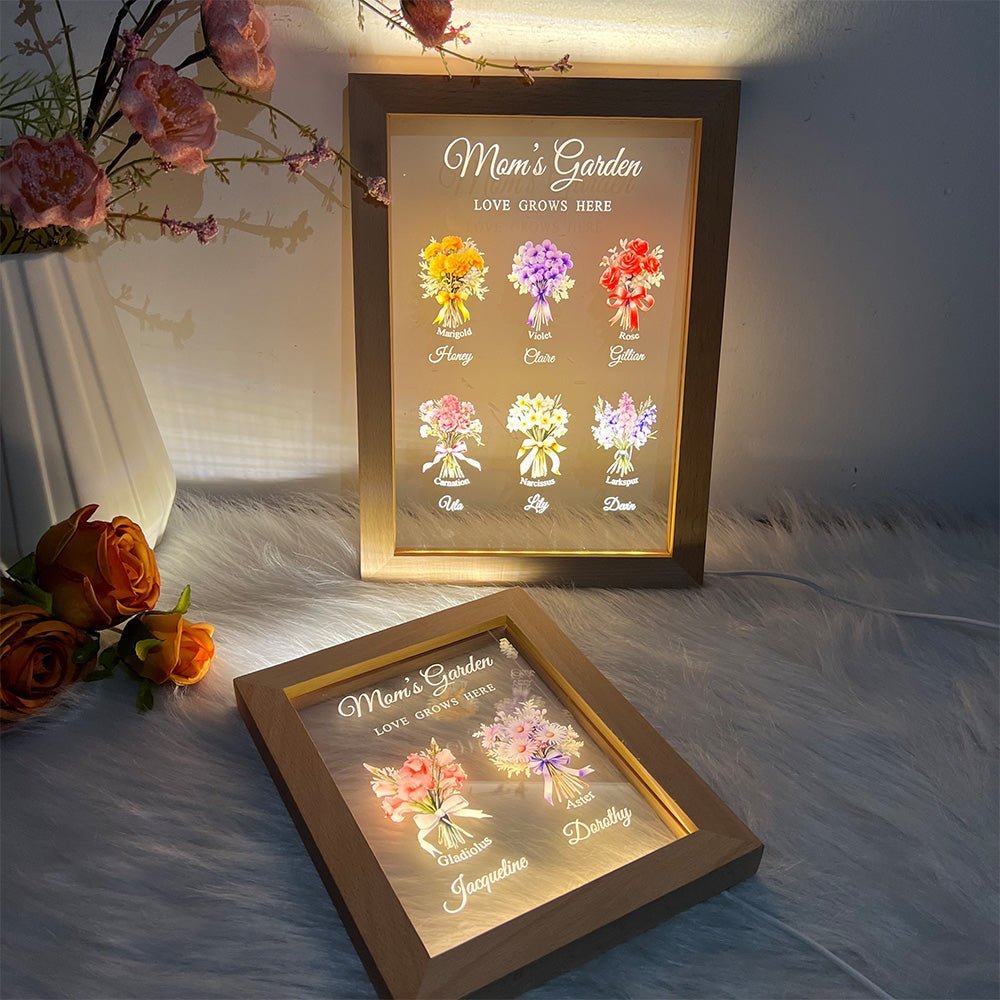 Customized LED Light Birth Month Flower Bouquet - Canvasgiftco