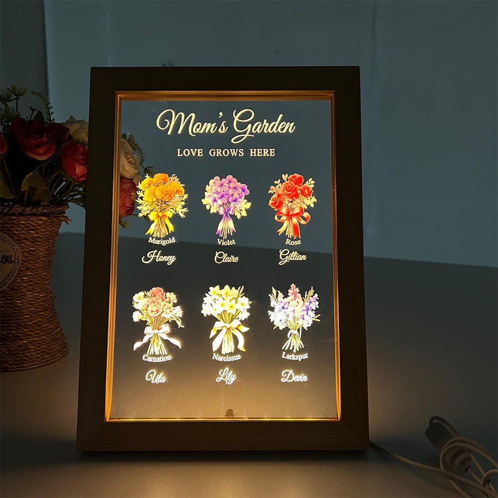Customized LED Light Birth Month Flower Bouquet - Canvasgiftco