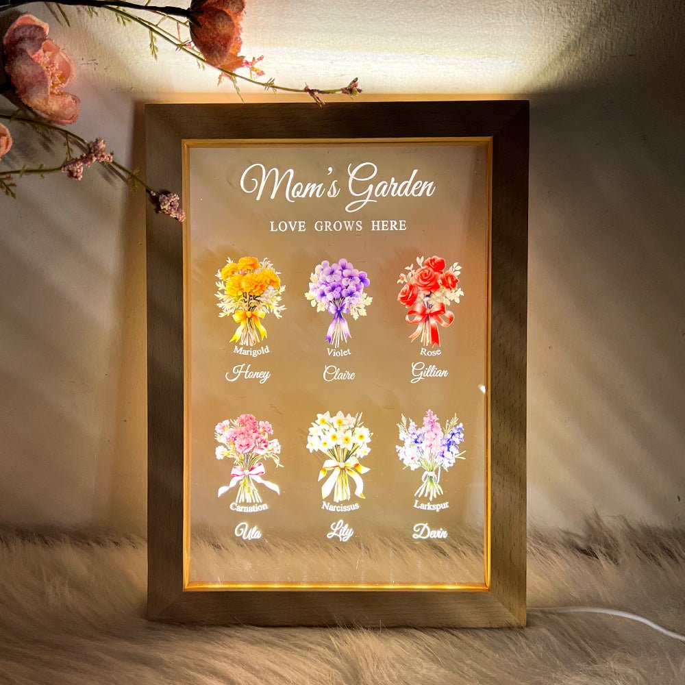 Customized LED Light Birth Month Flower Bouquet - Canvasgiftco