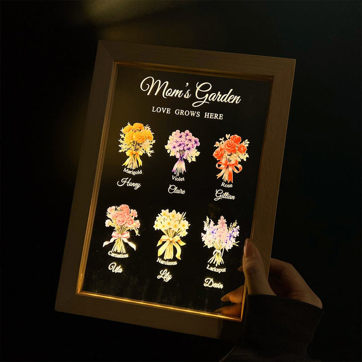Customized LED Light Birth Month Flower Bouquet - Canvasgiftco