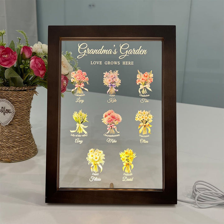 Customized LED Light Birth Month Flower Bouquet - Canvasgiftco
