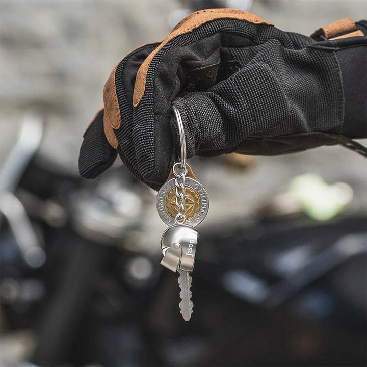 Customized Lettering Motorcycle Helmet Keychain - Canvasgiftco