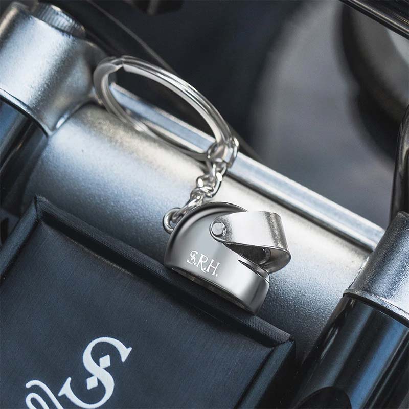 Customized Lettering Motorcycle Helmet Keychain - Canvasgiftco