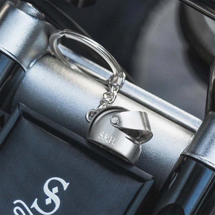 Customized Lettering Motorcycle Helmet Keychain - Canvasgiftco