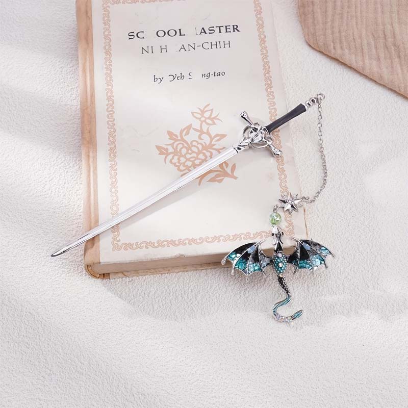 Customized Personalized Dragon Sword Pearl Star Fantasy Bookmark - Canvasgiftco