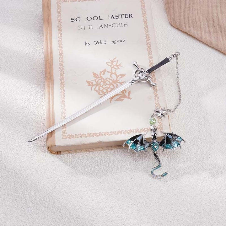 Customized Personalized Dragon Sword Pearl Star Fantasy Bookmark - Canvasgiftco