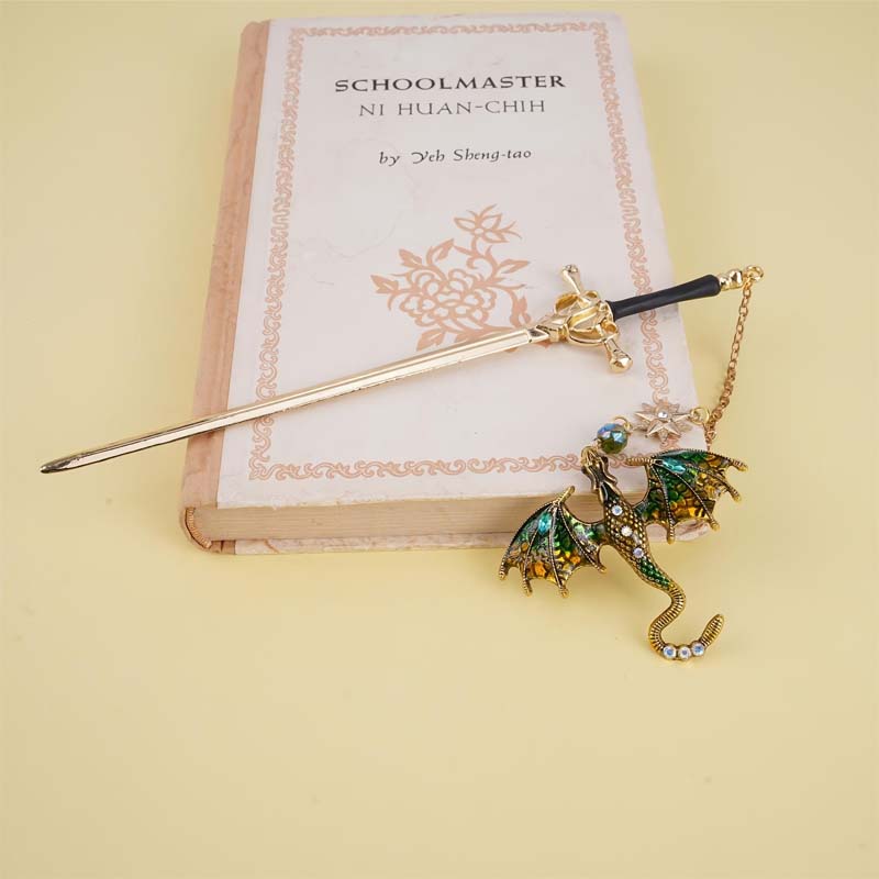 Customized Personalized Dragon Sword Pearl Star Fantasy Bookmark - Canvasgiftco